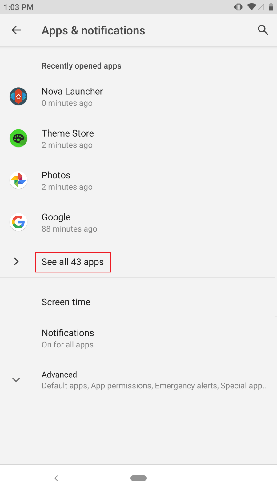  Razer Phone see all apps