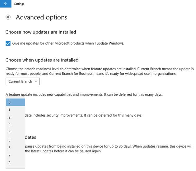 defer the update up to 365 days