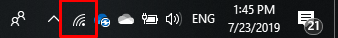 Wifi icon on system tray highlighted