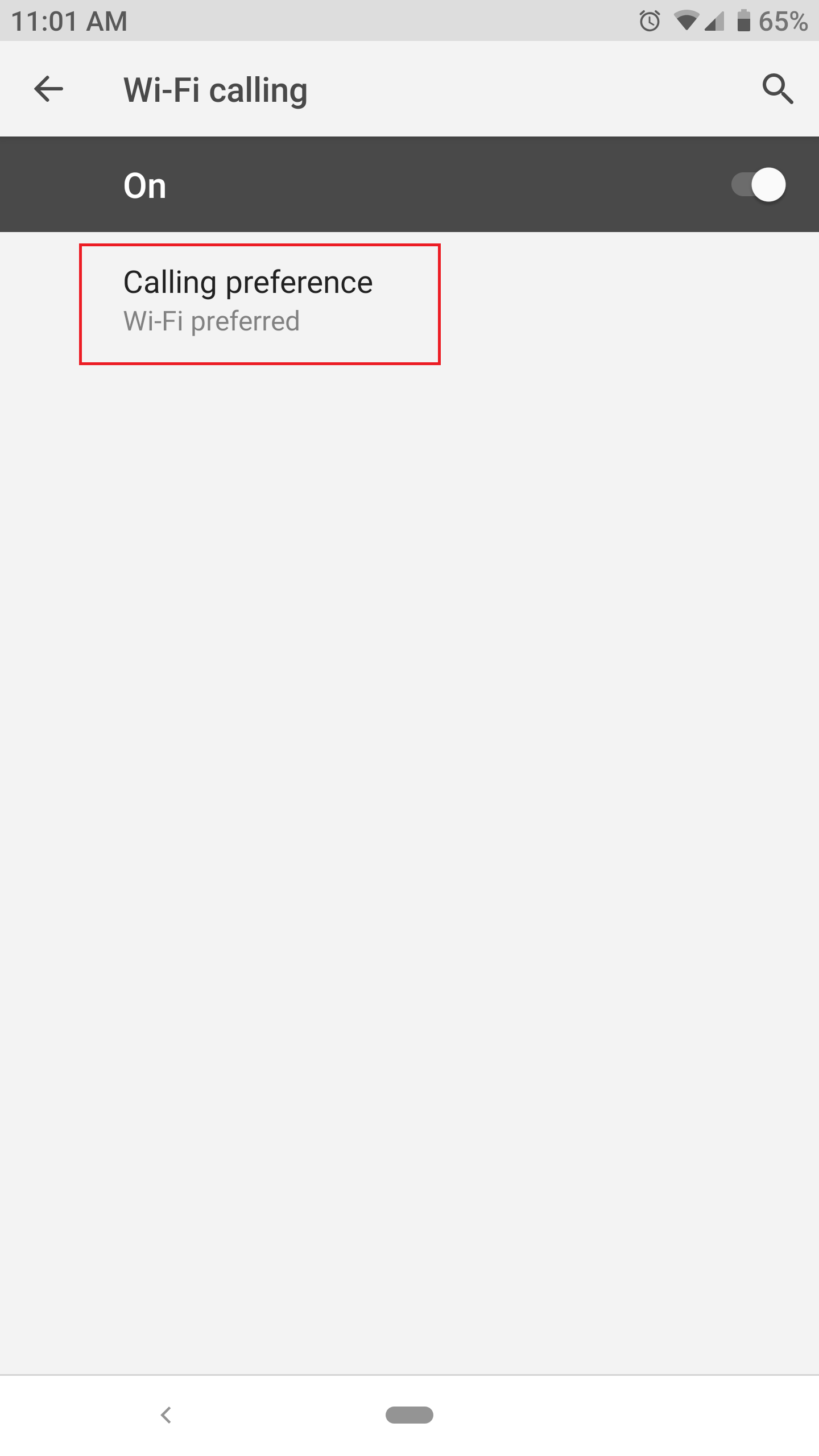Tap Calling Preference