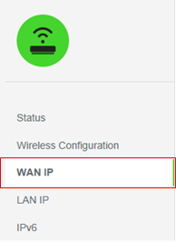 WAN IP tab on the navigation panel of the Razer Sila UI