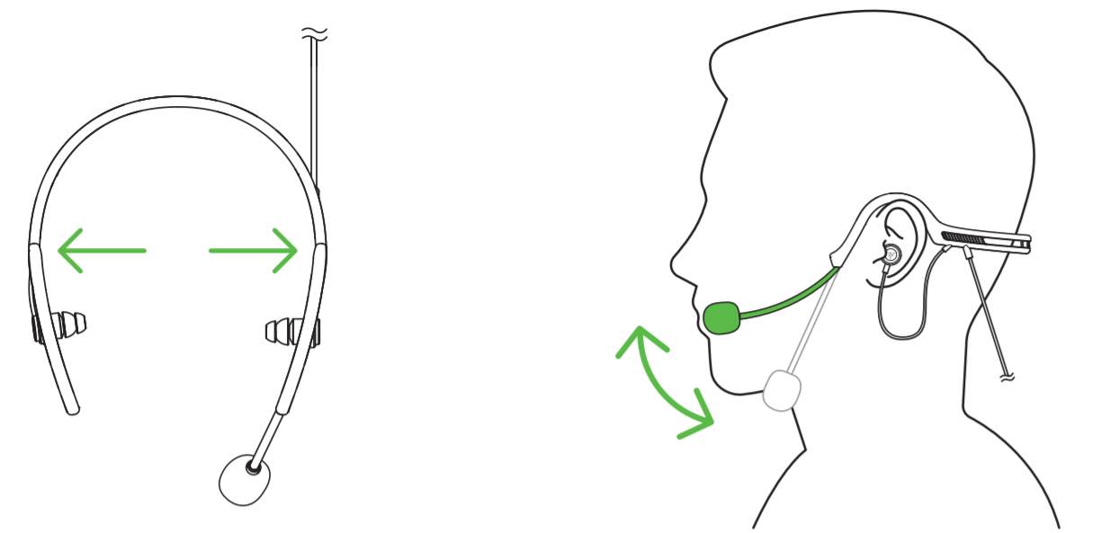 Wear and adjust mic boom on the Razer Ifrit