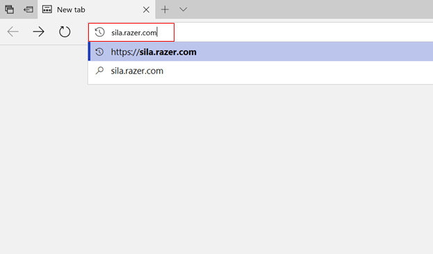 Web browser address bar with the Sila Web UI address