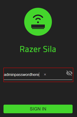 Razer Sila log in page