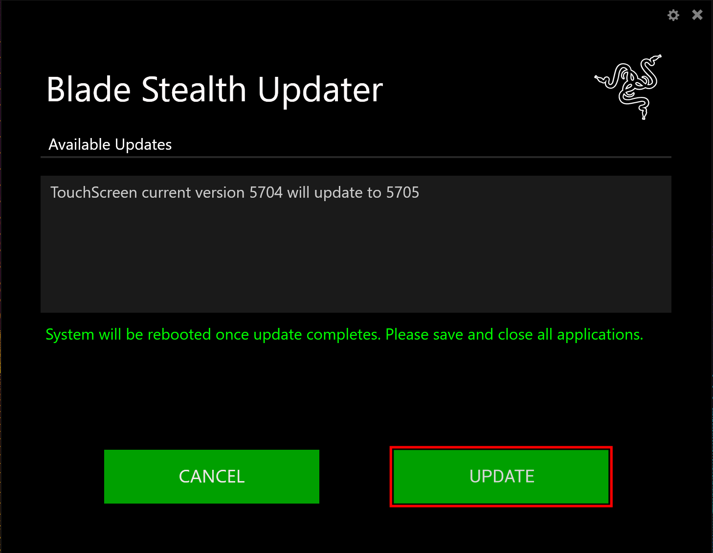 Razer Blade Stealth Touchscreen Firmware Updater RZ0901962, RZ0902393