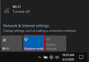 Airplane Mode off