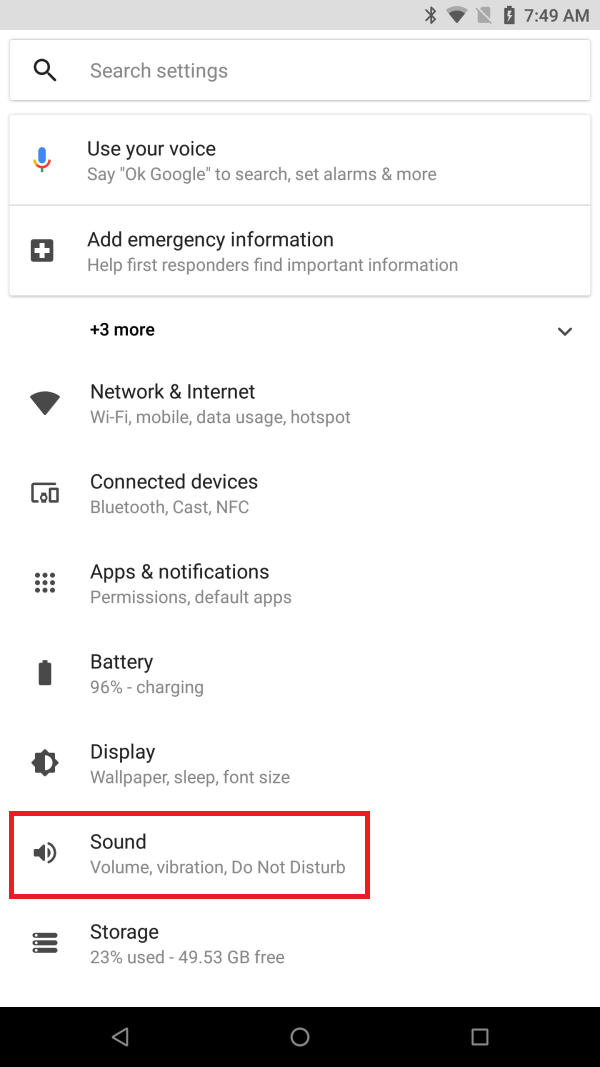 Select Sound under Settings