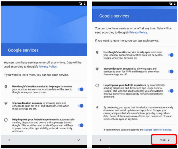 Set up other services and tap All Set