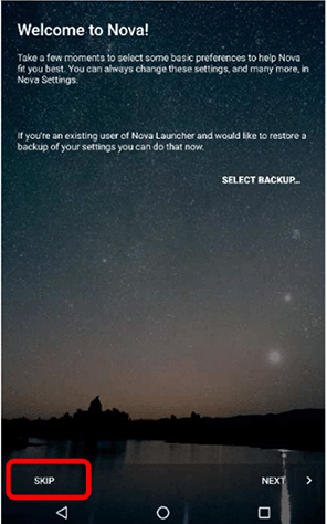 Set up or skip Nova account