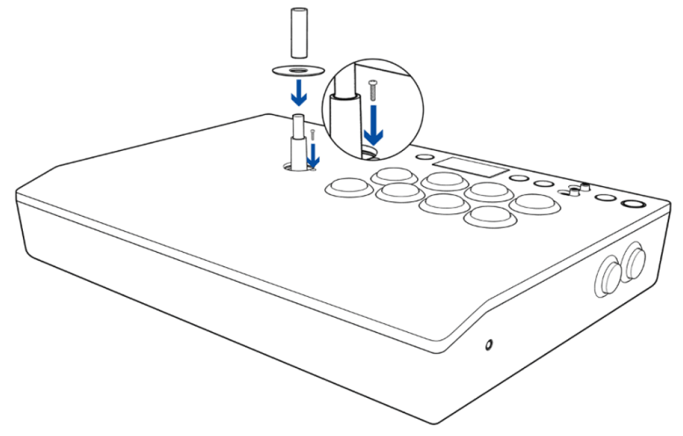 Place the plate cover onto the arcade stick