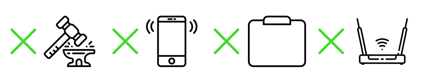 Illustrations showing the icons of the guidelines prior to setting up the Razer Mamba Hyperflux to wireless mode