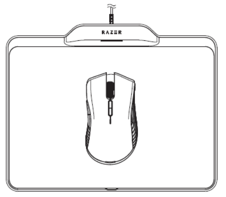 Illustration showing the Razer mouse at the top of the mat
