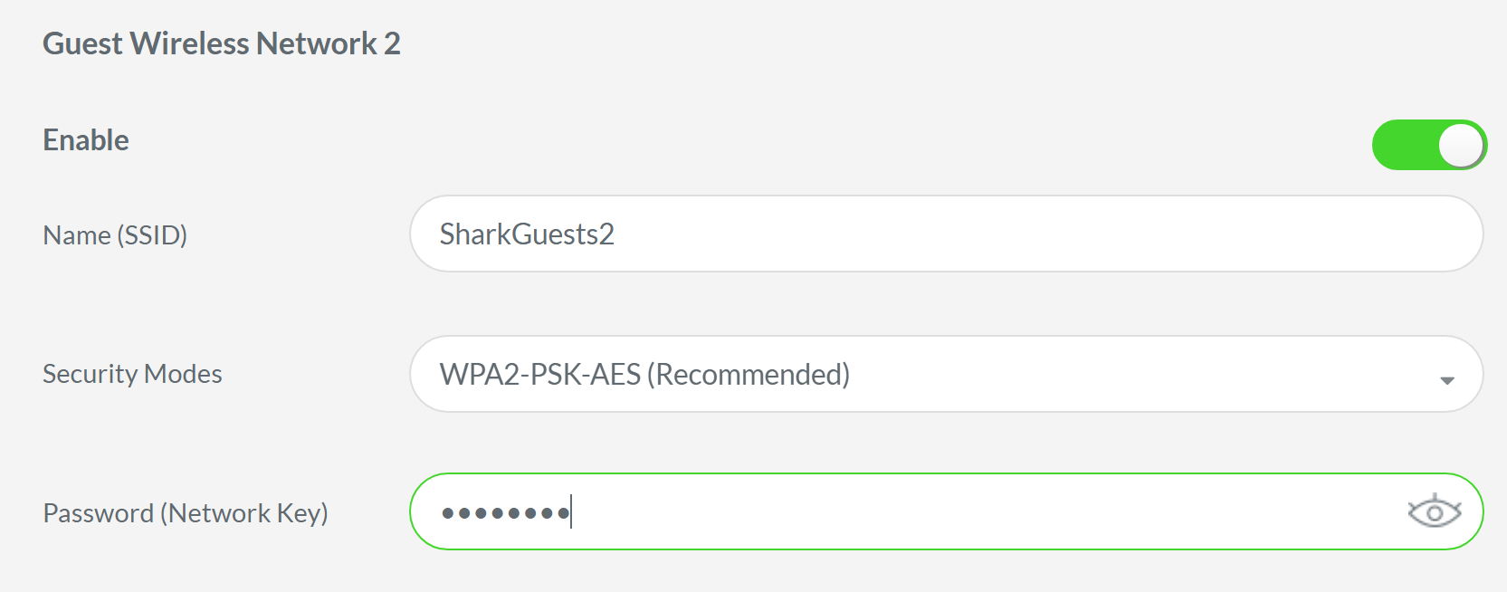 Second Guest SSID settings on the Razer Sila UI