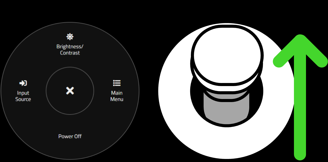 Tilt the joystick upward to open Brightness/Contrast