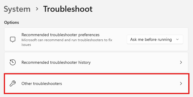Windows 10 Troubleshooter dialogue box