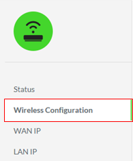 Wireless Configuration tab on the Navigation panel on the Razer Sila UI