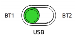 Illustration of a BT1 and BT2 modes selector