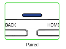 Illustration of the status indicator in solid blue on the controller