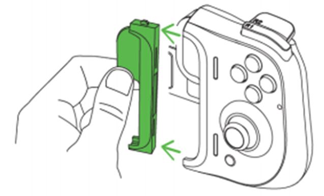 Hand pulling rubber grip from Razer Kishi