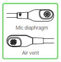 mic diaphragm and air vent