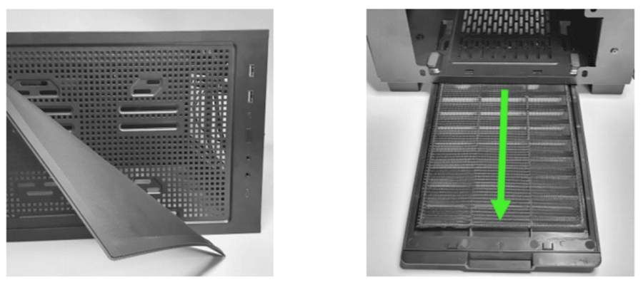 Remove the dust filters