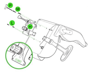 Unfasten the screws using the hex key to detach the tilt mechanism