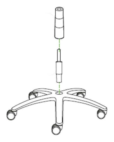 Insert the replacement cylinder into the center of the base then place the cylinder cover on top