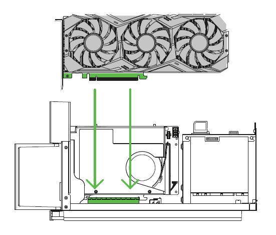 Insert the GPU to the PCI-E port