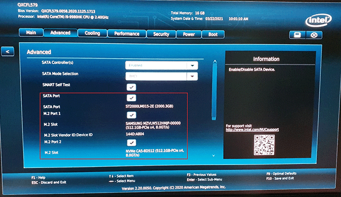 Available disk drives are shown