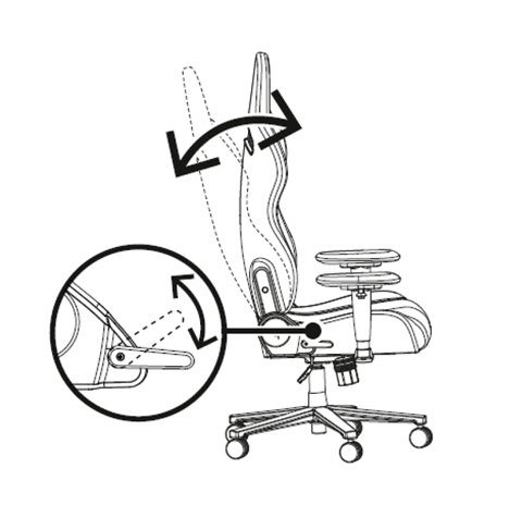 Illustration of the backseat adjustment of the Razer Enki X gaming chair