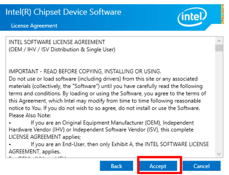 Accept the License Agreement