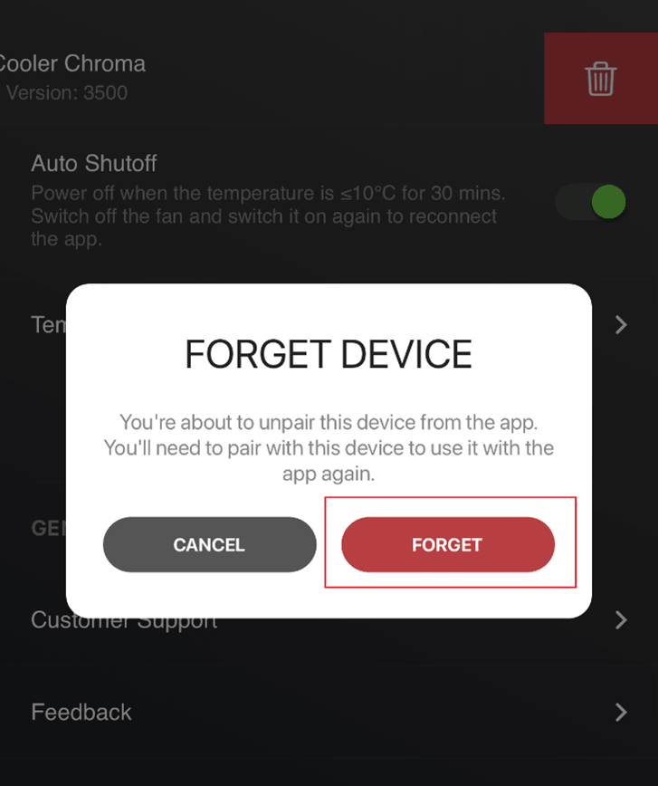 Razer Phone Cooler Chroma Forget Device
