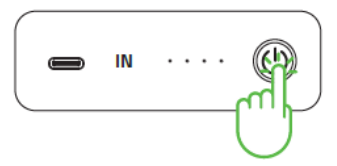 Power the portable charger ON