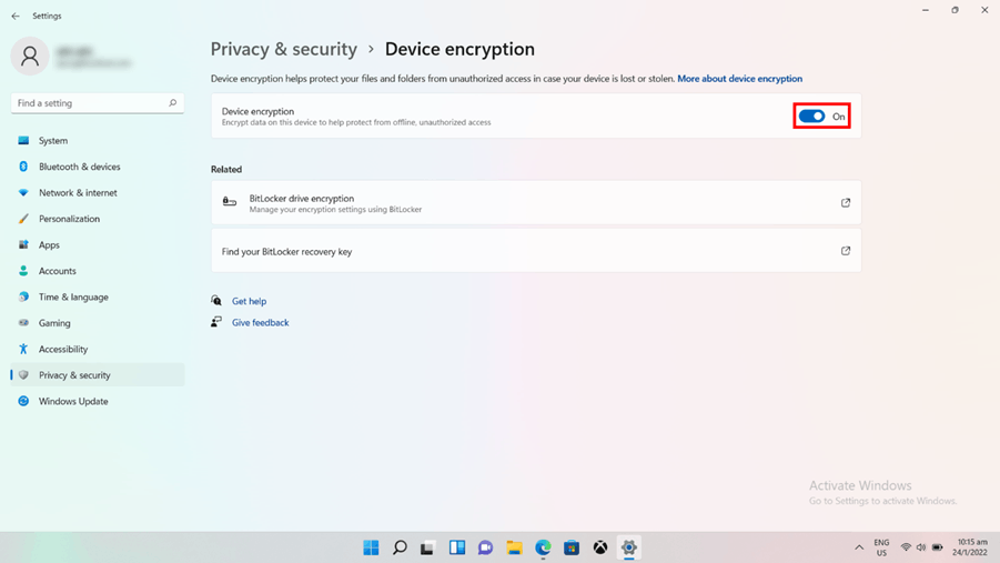 How to enable Device Encryption on a Razer Blade