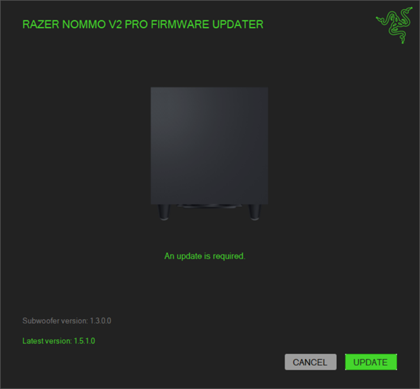 Razer Nommo V2 Pro Firmware Updater RZ05 0474 Razer nommo v2 pro firmware updater rz05 0474