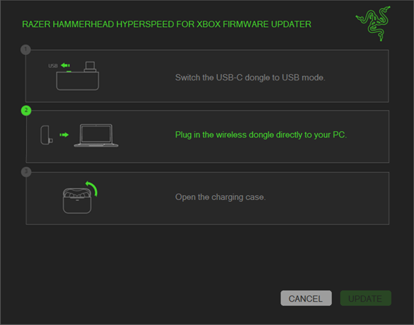 Plug in dongle instruction window