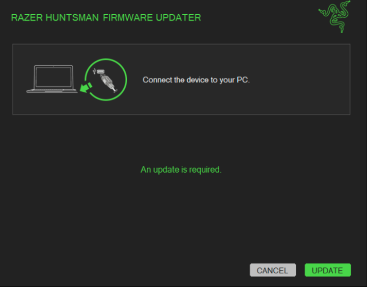 Connect the device to PC instruction window