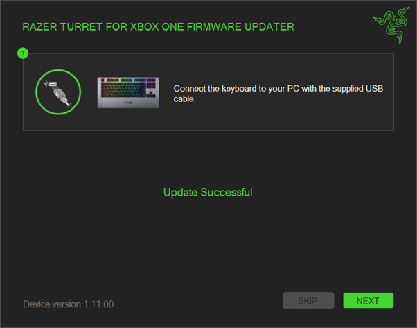 Updater window showing completion of the update process