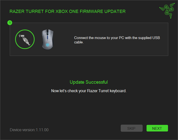 Updater window showing completion of the update process