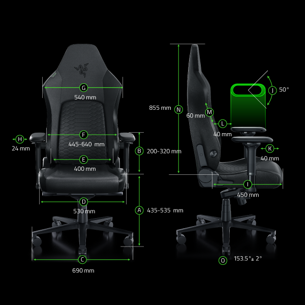 Razer Iskur V2 Device Layout