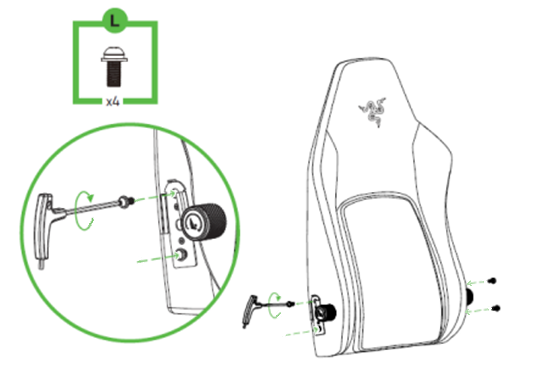 Razer Iskur V2 fasten screws into the backseat