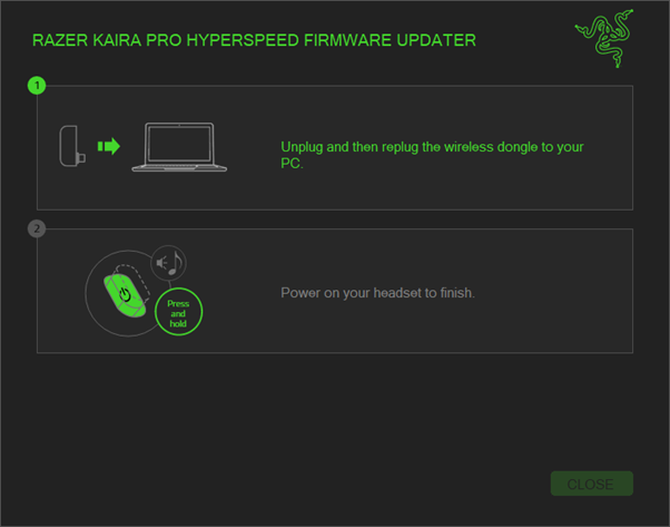 Updater window showing the completion of the update process