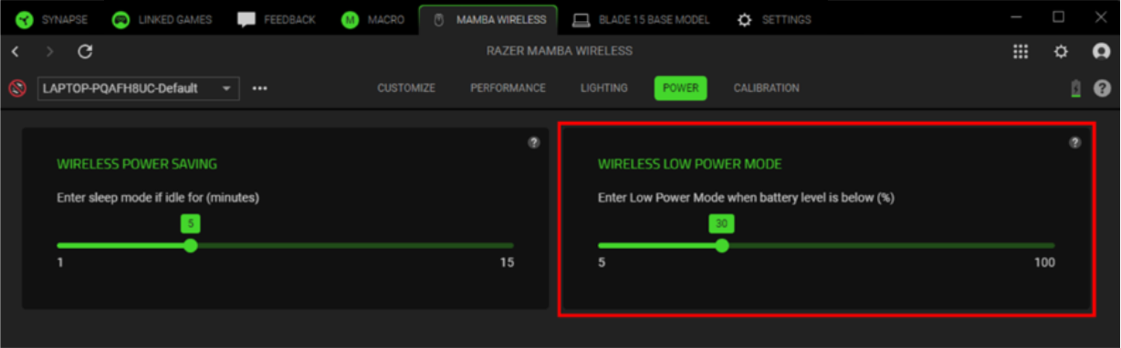 How to set up Low Power mode for Razer mice in Razer Synapse