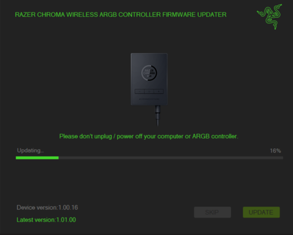 Updater initiation window