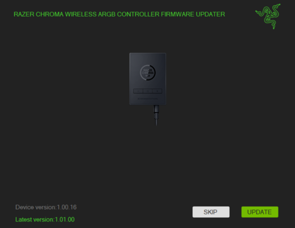 Updater initiation window