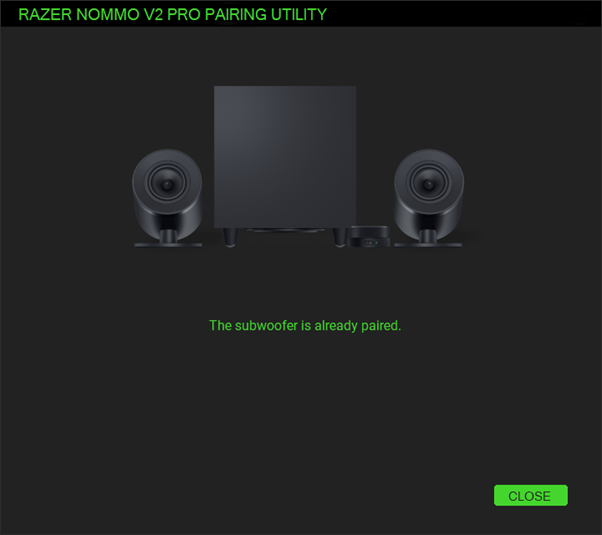 window showing the completion of the pairing process