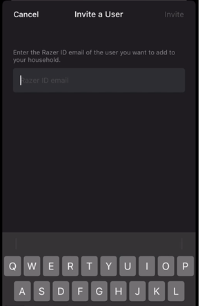 email address field to invite a user