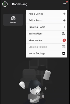 menu icon showing view invites option