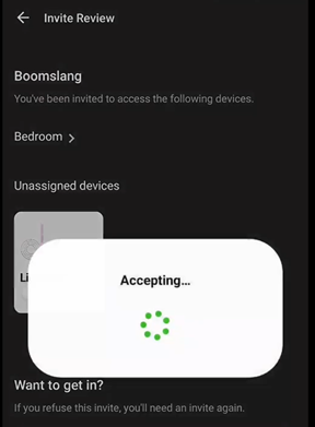 accepting process of the invited user