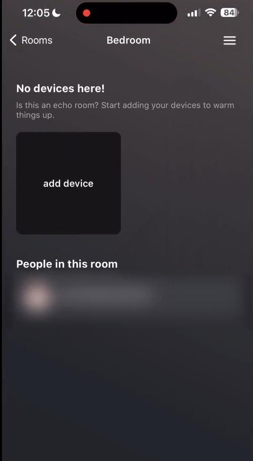 mobile screen showing add device option